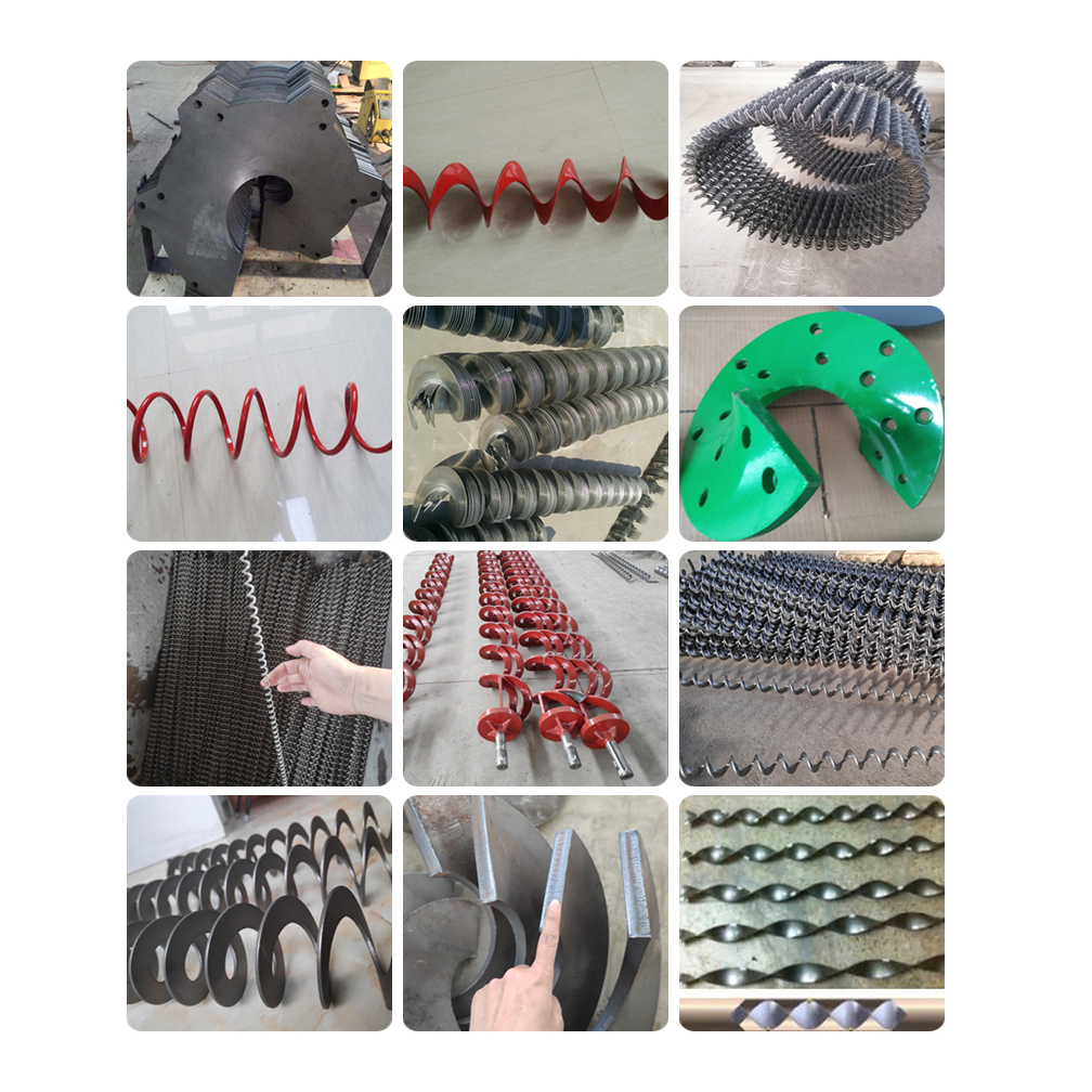Custom screw flight manufacturing workshop